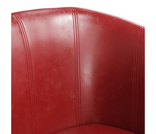 Sillón cuero sintético rojo tinto