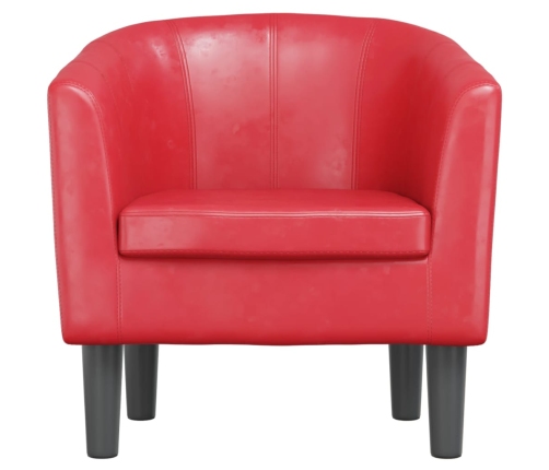 Sillón cuero sintético rojo