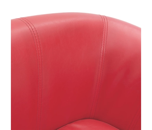 Sillón cuero sintético rojo