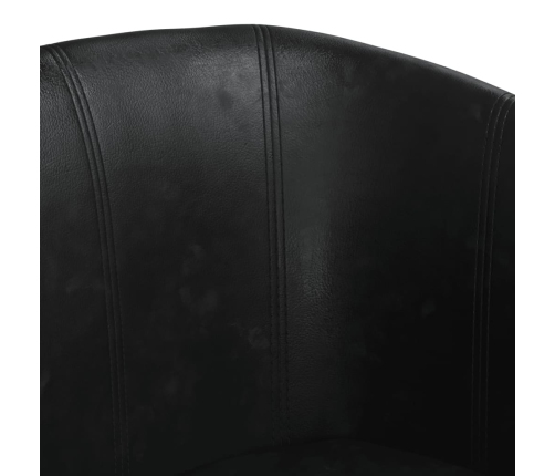 Sillón con taburete cuero sintético negro