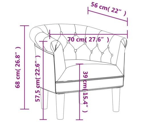 Sillón cuero sintético marrón