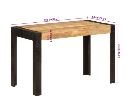 Mesa de comedor madera maciza de mango 120x60x76 cm