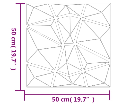 Paneles de pared 24 uds diamante gris hormigón 50x50cm XPS 6 m²