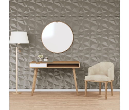 Paneles de pared 24 uds diamante gris hormigón 50x50cm XPS 6 m²