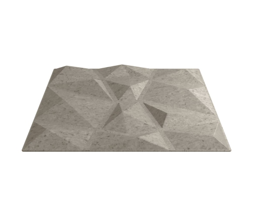 Paneles pared 48 uds XPS diamante gris hormigón 50x50cm 12 m²