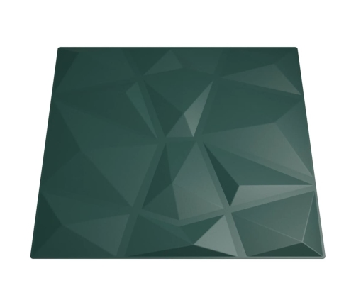 Paneles de pared 24 uds XPS diamante verde 50x50 cm 6 m²