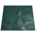 Paneles de pared 24 uds XPS diamante verde 50x50 cm 6 m²