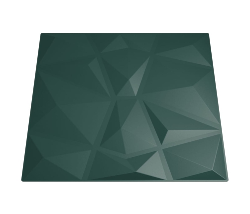 vidaXL Paneles de pared 48 uds XPS diamante verde 50x50 cm 12 m²