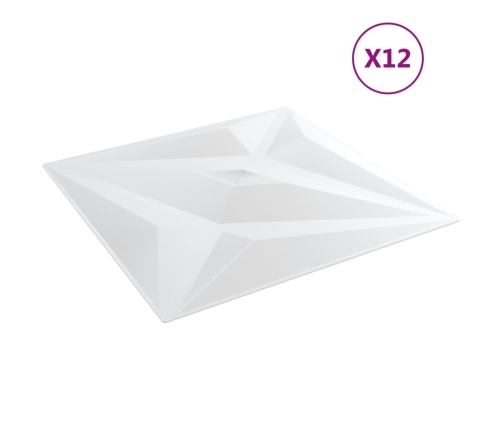 Paneles de pared 12 uds XPS estrella blanco 50x50 cm 3 m²