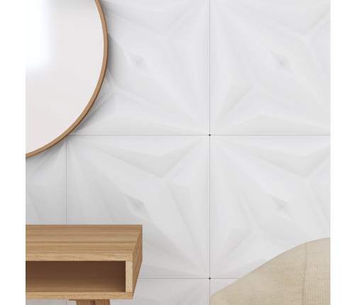 Paneles de pared 12 uds XPS estrella blanco 50x50 cm 3 m²