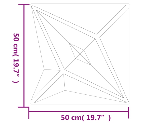 Paneles de pared 12 uds XPS estrella blanco 50x50 cm 3 m²