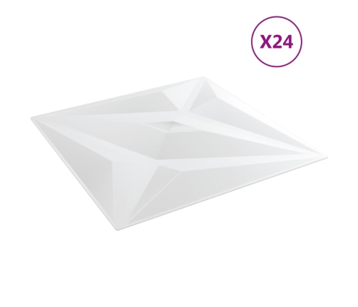 Paneles de pared 24 uds XPS estrella blanco 50x50 cm 6 m²