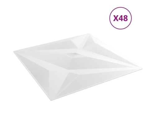 Paneles de pared 48 uds XPS estrella blanco 50x50 cm 12 m²