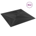 Paneles de pared 12 uds XPS estrella negro 50x50 cm 3 m²