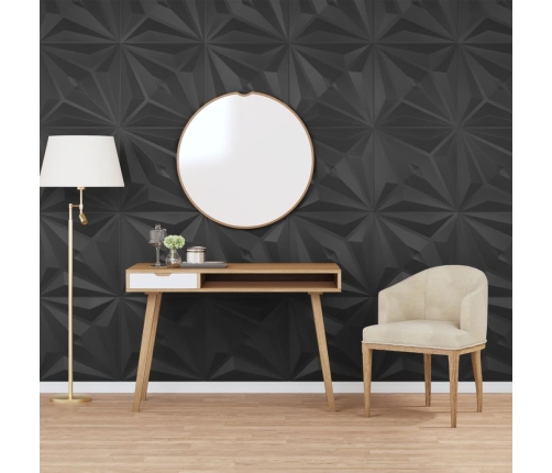 Paneles de pared 12 uds XPS estrella negro 50x50 cm 3 m²