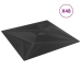 Paneles de pared 48 uds XPS estrella negro 50x50 cm 12 m²