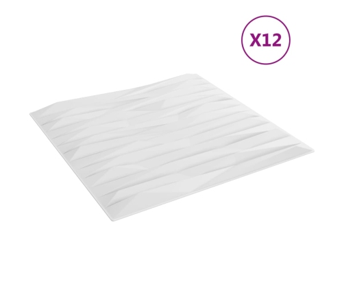 Paneles de pared 12 uds XPS piedra blanco 50x50 cm 3 m²