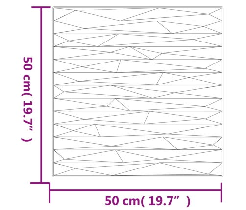 Paneles de pared 12 uds XPS piedra blanco 50x50 cm 3 m²