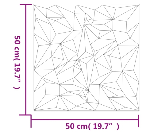 vidaXL Paneles de pared 12 uds XPS amatista blanco 50x50 cm 3 m²