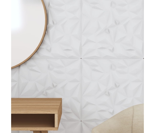 Paneles de pared 48 uds XPS amatista blanco 50x50 cm 12 m²