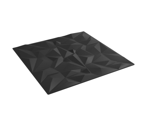 Paneles de pared 12 uds XPS amatista negro 50x50 cm 3 m²