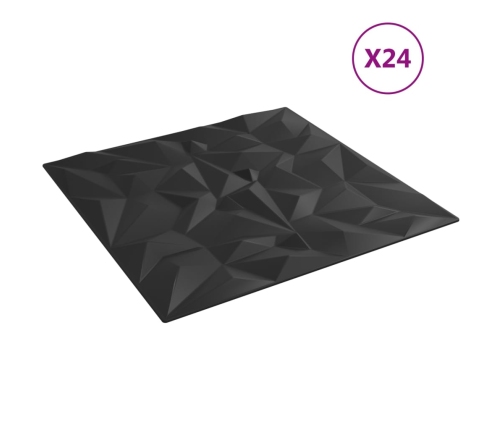 Paneles de pared 24 uds XPS amatista negro 50x50 cm 6 m²