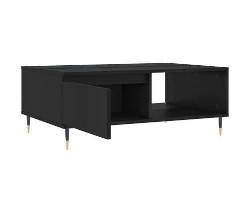 Mesa de centro madera de ingeniería negro 90x60x35 cm