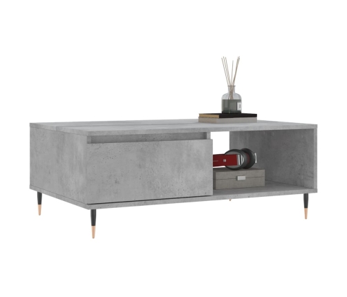 vidaXL Mesa de centro madera de ingeniería gris hormigón 90x60x35 cm