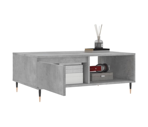 vidaXL Mesa de centro madera de ingeniería gris hormigón 90x60x35 cm