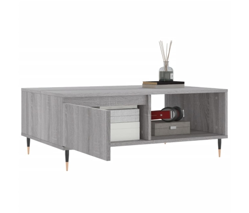 Mesa de centro madera de ingeniería gris Sonoma 90x60x35 cm