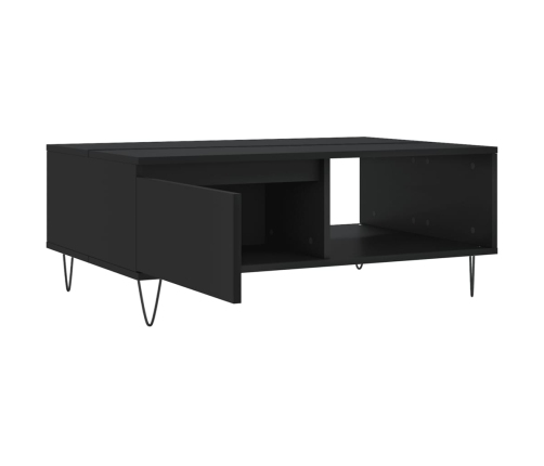 Mesa de centro madera de ingeniería negro 90x60x35 cm