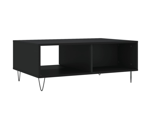 Mesa de centro madera de ingeniería negro 90x60x35 cm