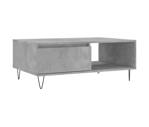 Mesa de centro madera de ingeniería gris hormigón 90x60x35 cm