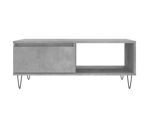 Mesa de centro madera de ingeniería gris hormigón 90x60x35 cm