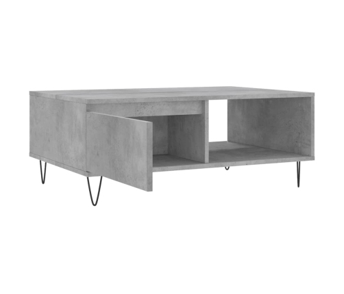 Mesa de centro madera de ingeniería gris hormigón 90x60x35 cm