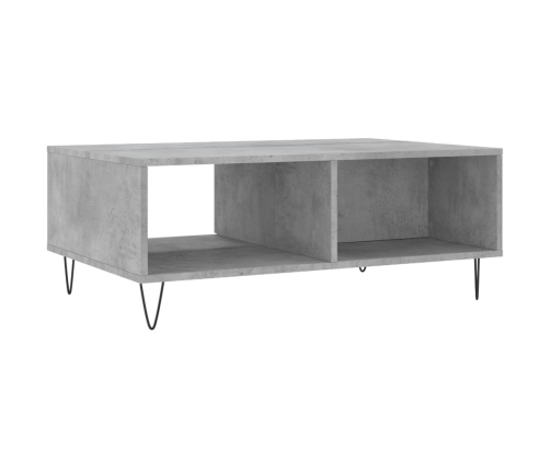 Mesa de centro madera de ingeniería gris hormigón 90x60x35 cm