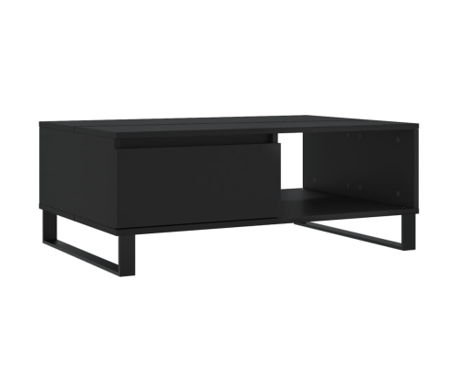 vidaXL Mesa de centro madera de ingeniería negro 90x60x35 cm