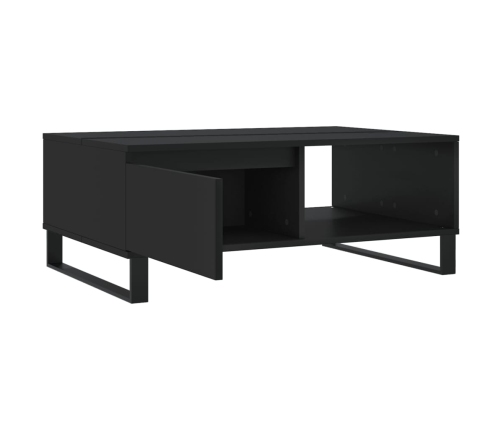 vidaXL Mesa de centro madera de ingeniería negro 90x60x35 cm