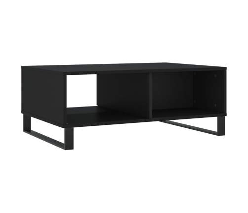 vidaXL Mesa de centro madera de ingeniería negro 90x60x35 cm