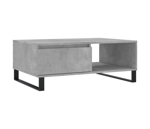 Mesa de centro madera de ingeniería gris hormigón 90x60x35 cm