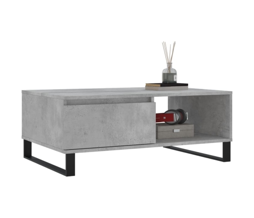 Mesa de centro madera de ingeniería gris hormigón 90x60x35 cm