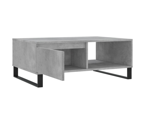 Mesa de centro madera de ingeniería gris hormigón 90x60x35 cm