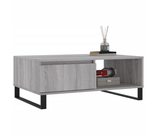 Mesa de centro madera de ingeniería gris Sonoma 90x60x35 cm