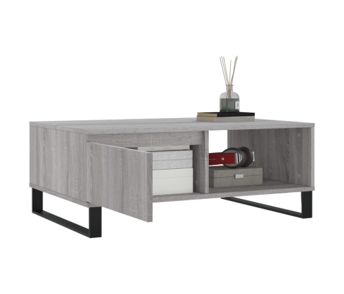 Mesa de centro madera de ingeniería gris Sonoma 90x60x35 cm