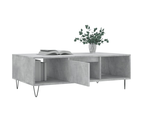 Mesa de centro madera de ingeniería gris hormigón 104x60x35 cm