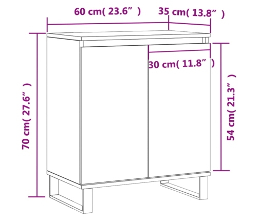 Aparador de madera contrachapada roble Sonoma 60x35x70 cm