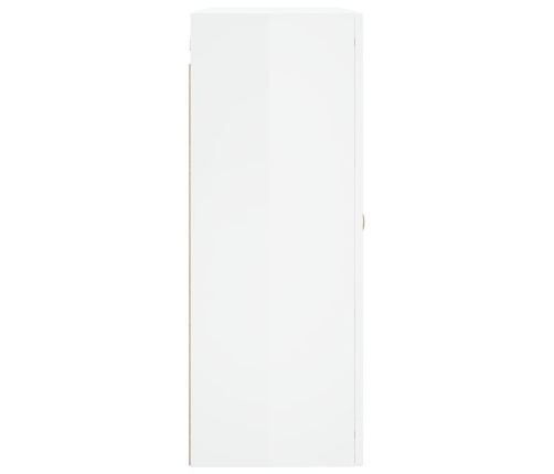 Armario de pared blanco brillante 69,5x34x90 cm