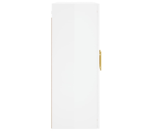 Armario de pared blanco brillante 69,5x34x90 cm