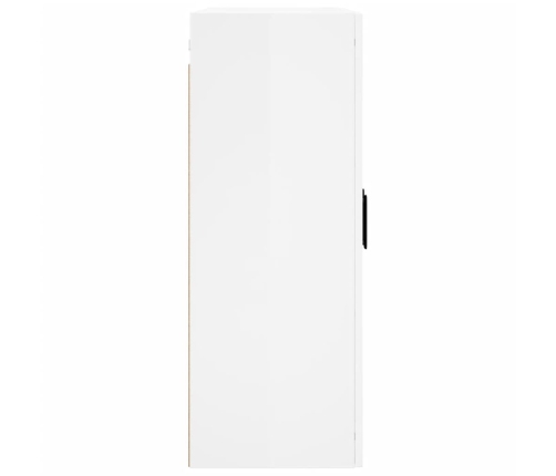 Armario de pared blanco brillante 69,5x34x90 cm