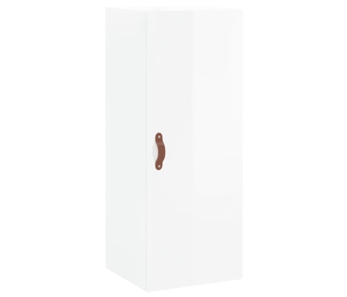 Armario de pared blanco brillante 34,5x34x90 cm